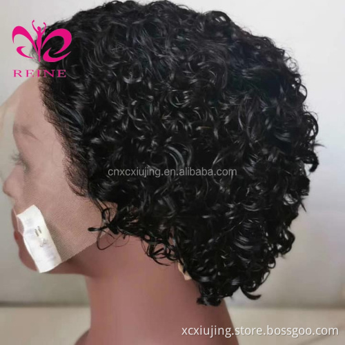 Brazilian Short Human Hair Wigs for Black Women Natural Color Remy Glueless Short Bob Curly Human Hair Wigs Pixie Cut Wigs